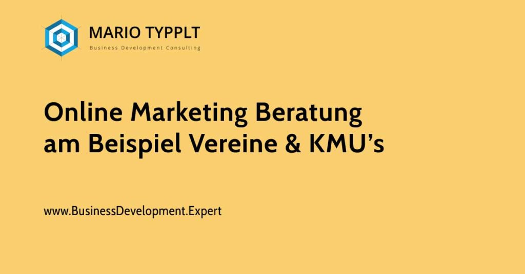 Online Marketing Beratung Beispiel KMU